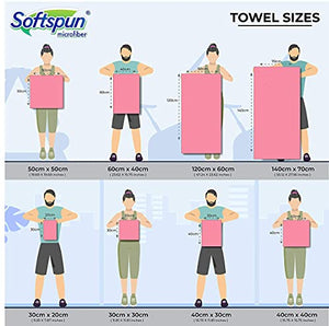 SOFTSPUN Microfiber Cloth - 4 pcs - 40x40 cms - 340 GSM Grey- Thick Lint & Streak-Free Multipurpose Cloths - Automotive Microfibre Towels for Car Bike Cleaning Polishing Washing & Detailing