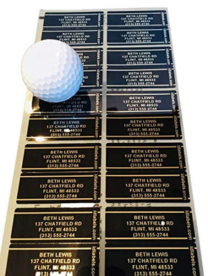 Genuine Pin High Personalized Golf Club ID Labels - Set Of 20 Laminated Mylar Golf Club Labels, Black