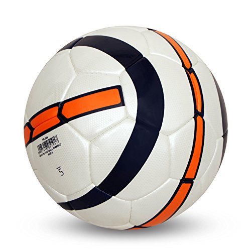 Nivia Simbolo Football, Size 5 (White/Orange), leather