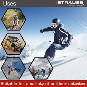 Strauss Cycling Helmet, (Black/Red) with Strauss Offroad Motorcycle/Bike Goggle, (Red)