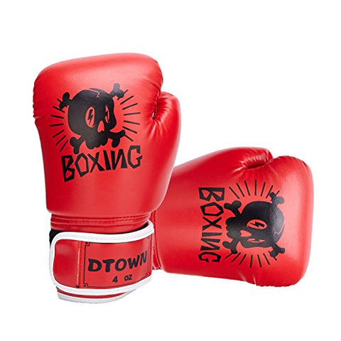 Image of Dtown Kids Boxing Gloves 4oz 6oz Youth Boxing Gloves for Age 3 to 7 Years, Boys and Girls Training Boxing Gloves for Punching Bag, Kickboxing, Muay Thai, MMA