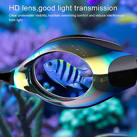 Image of DEFUNX Shortsighted Swimming Goggles,UV Protection Swim Goggles with Prescription Lenses Leak-Proof Anti-Fog Myopia Goggles