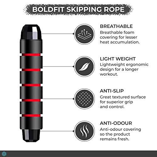 Boldfit Skipping Rope for Men, Women & Children - Jump Rope for Exercise Workout & Weight Loss - Tangle Free Jumping Rope for Kids