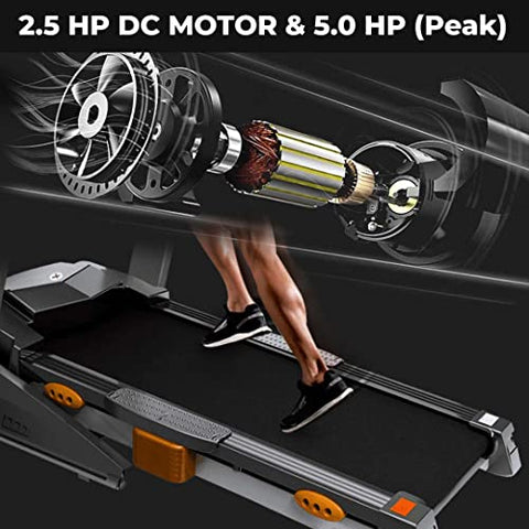Image of Durafit Heavy Multifunction 5 HP Peak DC Motorized Treadmill with Max Speed 16 Km/Hr, Max User Weight 120 Kg, Spring Suspension Technology