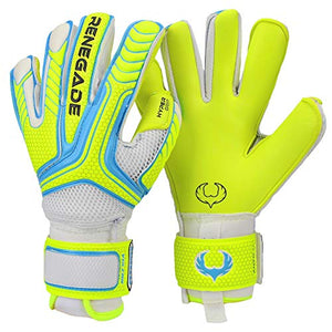 Renegade GK Vulcan Surge Hybrid Cut with Grip Soccer Youth Goalkeeper Gloves with Pro Finger Saves (Size 9, Medium)