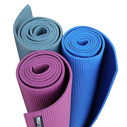 PROIRON Yoga Mat - 173×61×0.6cm BLUE Exercise Mat with Free Travel Carry Bag for Home Gym Fitness 6mm