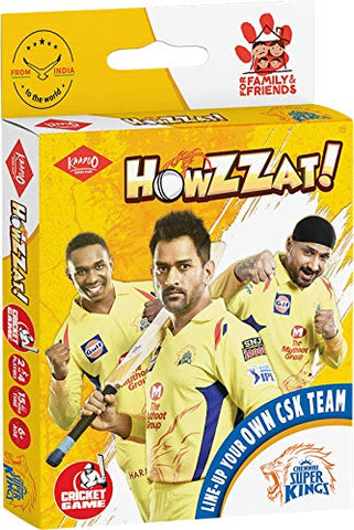 Image of KAADOO Howzzat!-CSK Cricket Team Card Game and collectibe for 6+ Year Olds - Proudly Made in India (2-4 Players)
