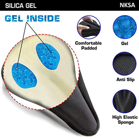 Image of NKSA Bicycle Silicone Gel Seat Saddle Cover Soft Cushion Black