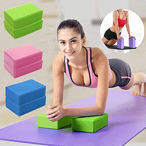 Image of SOPTOOL Non Toxic Set of 2 Yoga Block Non Slip Yoga Brick Sports Fitness Workout Pilates Brick for Exercise, Yoga, Meditation, Home Gym Workout Exercise Tool Stretching aid for Body Fitness