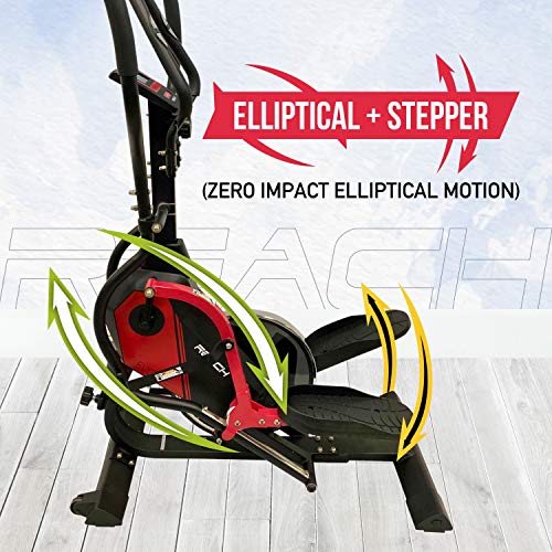 Reach Evolve Elliptical Climber Cross Trainer + Stepper | Exercise Fitness Equipment for Home Gym