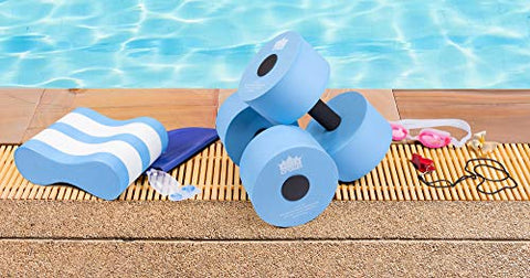 Image of Aqua Dumbbell Two-Pack | Foam Resistance Fitness Equipment | Low Impact Exercise Weight Accessory | Water Aerobics & Swimming Pool Resistance Workout Gear