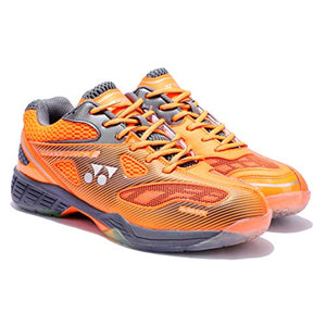 YONEX Men's Hydro Force 2 Non Marking Gun Metal, Orange Badminton Court Shoes - 7 UK