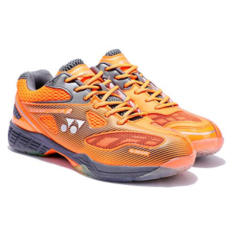 Image of YONEX Men's Hydro Force 2 Non Marking Gun Metal, Orange Badminton Court Shoes - 7 UK