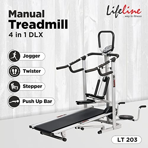 Life line Fitness Manual Treadmill with Twister, Push-up Stand
