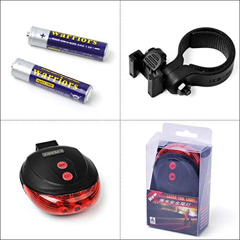 Image of Inditradition Combo of Bicycle Bike Front Headlight (Rechargeable) & Laser LED Rear Tail Light (Battery) (Pack of 2)