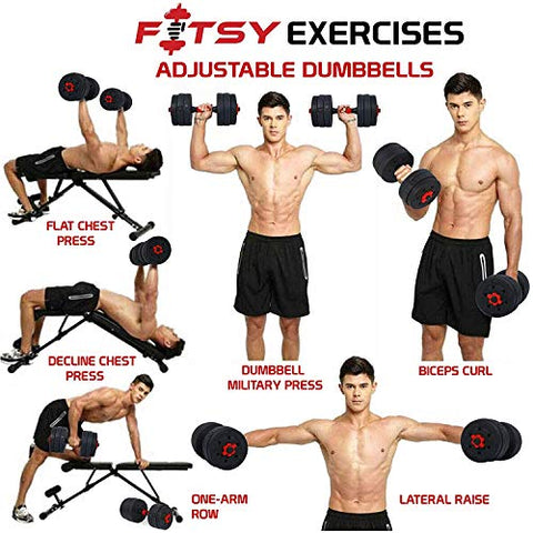Image of FITSY Adjustable Dumbbell Set - 20 kg PVC Dumbbell and Rod Set for Home Gym Workout with Extension Barbell Rod [AR-2693]
