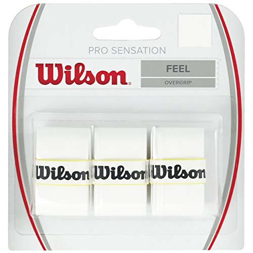 Wilson Tennis Pro Sensation Feel Overgrip, Pack of 3, White, One Size