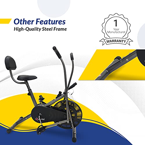 PowerMax Fitness BU-201 Dual Action Air Bike/Exercise Bike with