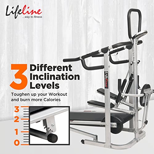 Life line Fitness Manual Treadmill with Twister, Push-up Stand, Stepper for Cardio Weight Loss Exercise in Home Gym (with Stepper, Twister & Pushup Bar (Without Installation))