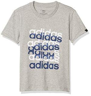 adidas Women's Big Graphic T-Shirt Medium Gray Heather/Tech Indigo XX-Small