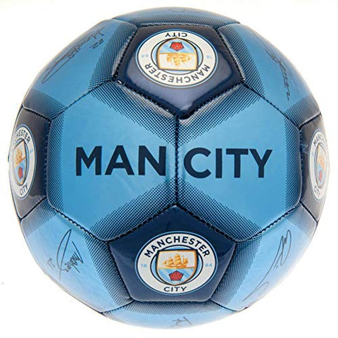 Image of Manchester City F.C. Synthetic Signature Football ( Blue, 5 )