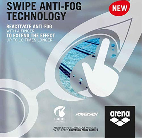 Image of Arena Cobra Ultra Swim Goggles, Blue/Silver, Swipe Anti-Fog Mirror