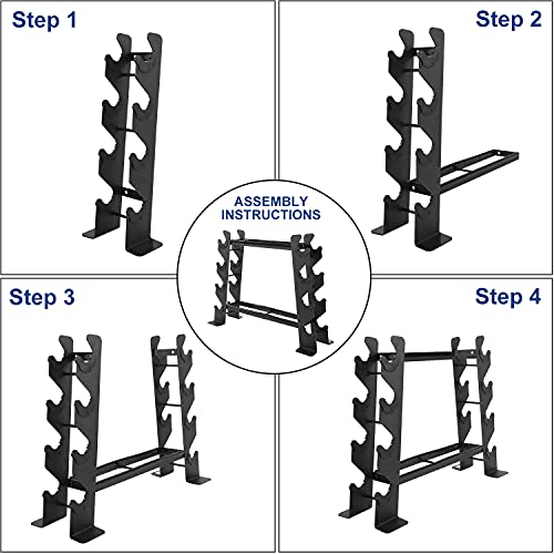 XPRT Fitness Heavy-Duty Dumbbell Rack – Dumbbell Storage Rack, Holds up to 400 lbs. – 2 Tiers Rack, Ideal for 5-30 lbs. Dumbbells – Compact Design, Ideal Home Gym Equipment