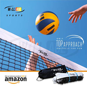 WILLAGE Volleyball net, Volleyball Net Nylon, Black Heavy Duty Machine Made Nylon Volleyball Net (4 Side Tetron Tape)