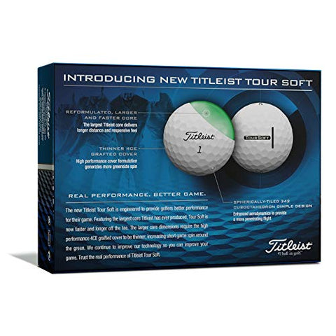 Image of Titleist Tour Soft Golf Balls, White, (One Dozen)