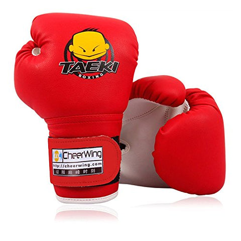 Image of Cheerwing 4oz PU Kids Boxing Gloves Children Cartoon MMA Sparring Dajn Training Gloves Age 5-10 Years Red
