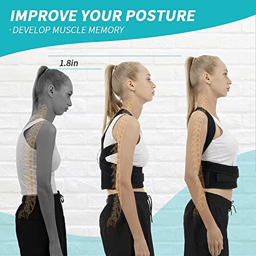 PharmEasy Posture Corrector for Men and Women | Back Brace Provides Pain Relief for Neck, Back, and Shoulders, Support Trainer for Body Correction (PEPOS001) (Height Above 165 cm (5'5))