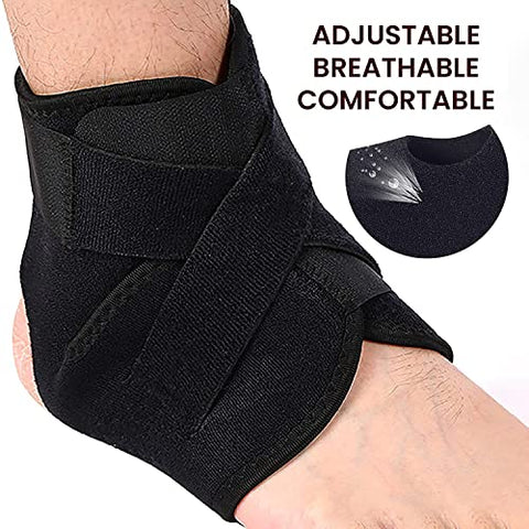Image of Boldfit Premium Ankle Support Compression Brace for Injuries, Ankle Protection Guard Helpful In Pain Relief and Recovery. Ankle Band For Men & Women (Free Size), Black, (AnkleSupportB)