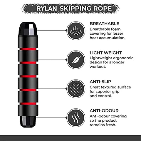 Image of VENIZIO Skipping Rope for Men, Women & Children - Jump Rope for Exercise Workout & Weight Loss - Tangle Free Jumping Rope for Kids