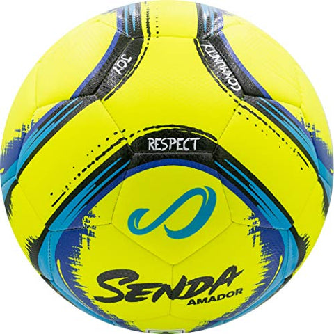 Image of Senda Amador Training Soccer Ball, Fair Trade Certified, Yellow/Light Blue, Size 4 (Ages 8-12)