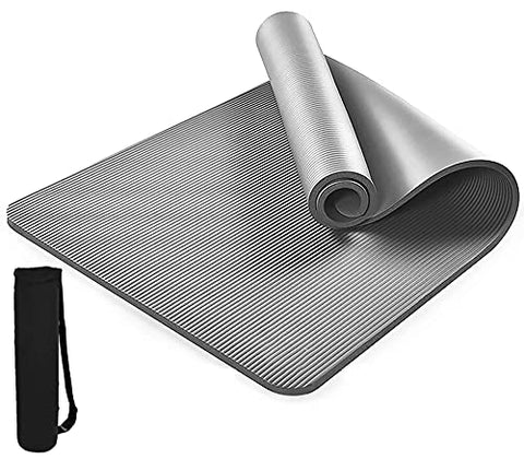 Image of REXERA® Yoga Mat for Gym Workout and Yoga Exercise with 6mm Thickness, Anti-Slip Yoga Mat for Men & Women Fitness (Qnty.-1 Pcs.) (Grey Color)