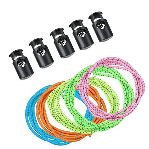 Image of 10 Sets Bungee Cord Strap Kit for Swim Goggles, Adjustable Replacement Swimming Goggle Strap with Cord Lock Clamp for Swimming Supplies (Green, Blue, Pink, Yellow, Orange)
