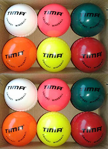 Image of Tima Wind Cricket Ball - Size: Standard  (Pack of 12, Multicolor)
