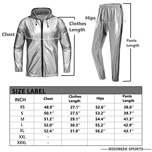 REEDBEEK Professional Full-Zip Sauna Suit Weight Loss Sweat Suit Boxing MMA Training Gym Jacket Pant Workout Suits for Men Women