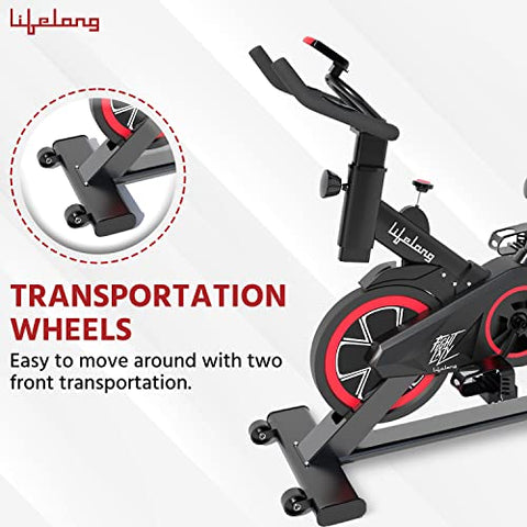 Image of Lifelong LLESB99 Exercise Spin Fitness Bike with 6kg Flywheel|Adjustable Resistance|LCD Monitor & Heart Rate Sensor for Fitness at Home|Spin Bike, Fitness Bike, Exercise Bike for Home Use|Max User Weight: 100kg (1 Year Warranty)