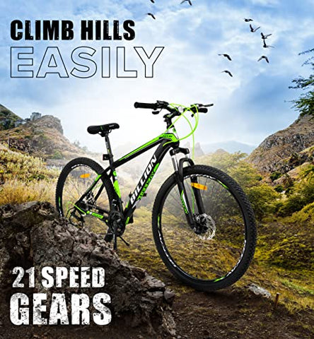 Image of Geekay Billion Unisex 21 Speed Gear Mountain Bike (Green/Black, 26" Wheel)