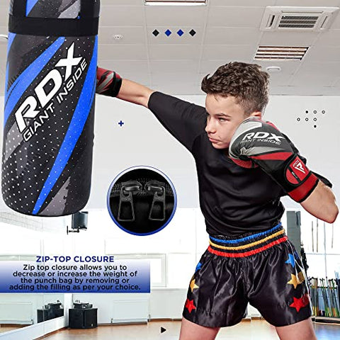 Image of RDX Kids Punching Bag and Gloves for Training Boxing, Junior Filled Heavy Punch Bag Set for Youth Kickboxing, Grappling, MMA, Muay Thai, Martial Arts, Karate, BJJ and Taekwondo, Comes in 2FT