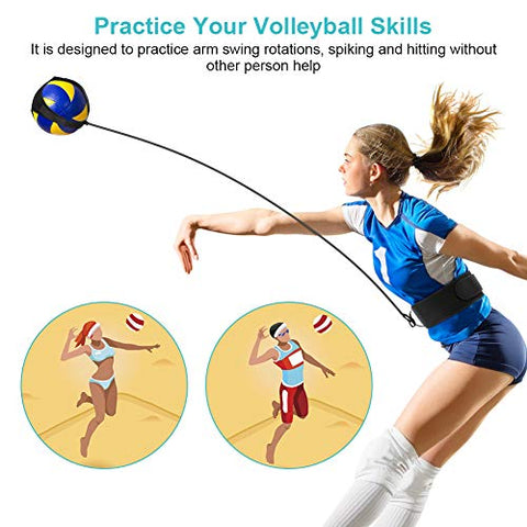 Image of Volleyball Training Equipment Aid, Football Kick Trainer, Adjustable Solo Practice Soccer Volleyball Trainer for Kids Youth Adult, Fits Size 3, 4, 5