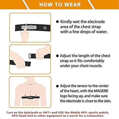 Image of Magene H64 Heart Rate Monitor Chest Strap Fitness Tracker IP67 Waterproof Support Bluetooth 4.0 and ANT+, iPhone & Android Compatible