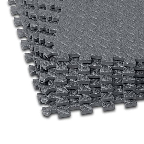 Image of AmazonBasics Puzzle Exercise Mat with EVA Foam Interlocking Tiles - Grey