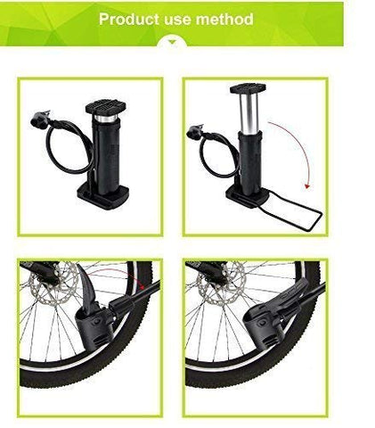 Image of brahmani cart Multifunction Bike Pump -Portable Floor Bike Pump,Foot Activated Floor Bicycle Air Pump Compatible with Presta & Schrader Valves Aluminum Alloy Barrel Free Gas Needle.