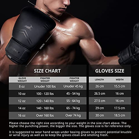 Image of Trideer Pro Grade Boxing Gloves, Kickboxing Bagwork Gel Sparring Training Gloves, Muay Thai Style Punching Bag Mitts, Fight Gloves Men & Women (All Black, 12oz)