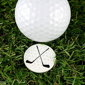 Myartte Creative Golf Ball Marker Soft Enamel Golf Markers Fit with Golf Hat Clip Golf Divot Tool 24.4MM Assorted 5 Pcs (Golf Club)