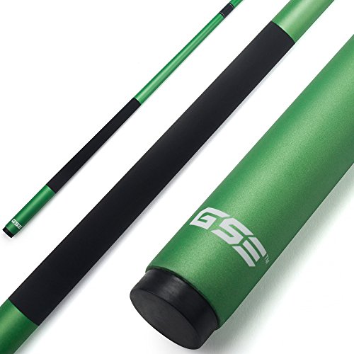 GSE Games & Sports Expert 58" 2-Piece Fiberglass Graphite Composite Billiard Pool Cue Stick(4 Colors, 18-21oz) (Green - 20oz)