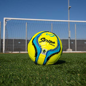 Senda Amador Training Soccer Ball, Fair Trade Certified, Yellow/Light Blue, Size 4 (Ages 8-12)