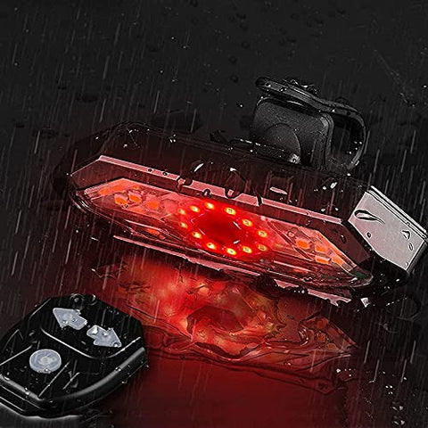 Image of FASTPED ® Bicycle Tail Light USB Rechargable Smart Wireless Remote Control Turn Signal Warning Lamp Bike Taillight